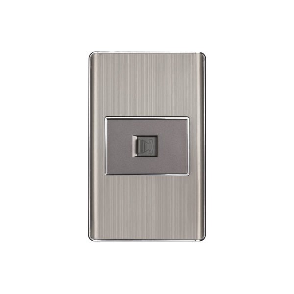 Placa armada acero inox 1 toma para teléfono 1.5 mód Lisboa 47844