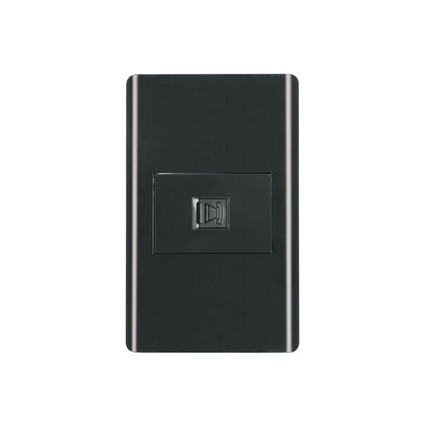 Placa armada negra 1 toma para teléfono 1.5 mód Lisboa 47897