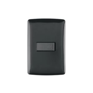 Placa armada con timbre negro línea Italiana Volteck 47601