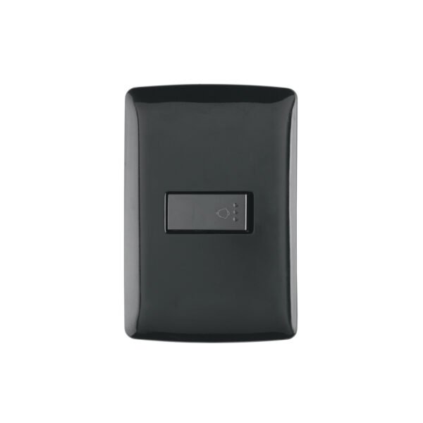 Placa armada con timbre negro línea Italiana Volteck 47601