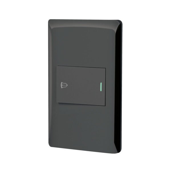 Placa armada negra 1 interruptor de timbre 1.5 mód Lisboa 47896