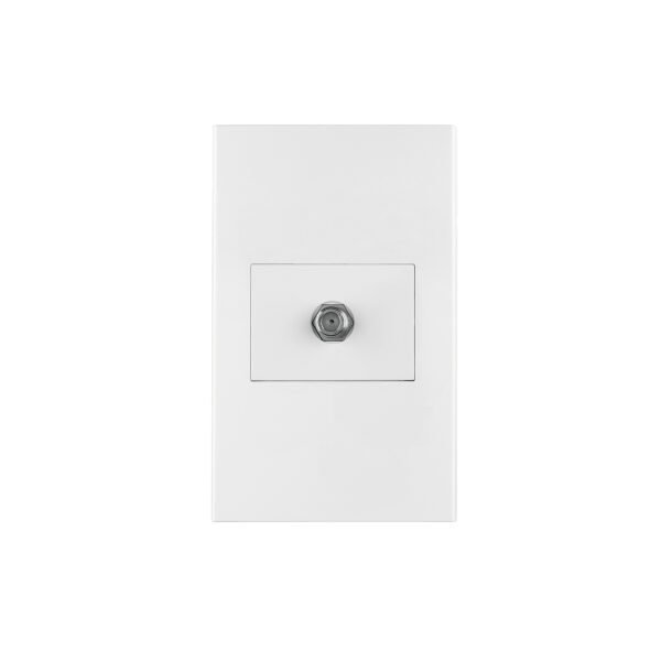 Placa armada 1 toma de TV 1.5 módulos Española blanco 45605