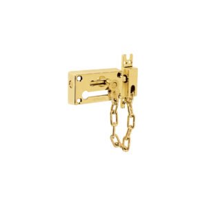 Pasador con cadena para puerta acabado latón HERMEX 43707