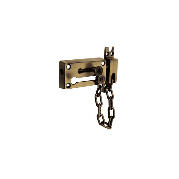 Pasador con cadena para puerta acabado latón antiguo 43708