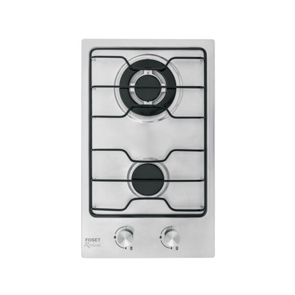 Parrilla gas empotrable 30cm 2 quem inox esmalte Foset 45509