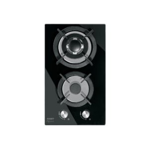 Parrilla gas empotrable 30cm 2 quem vidrio negro Riviera 46249