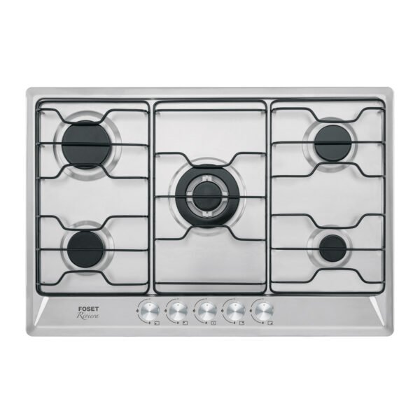 Parrilla gas empotrable 75cm 5 quem inox esmalte Foset 45507