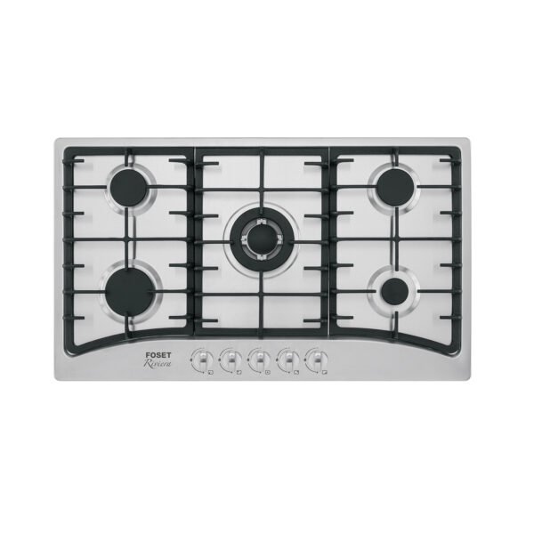 Parrilla gas empotrable 90cm 5 quem acero inox Riviera 48407