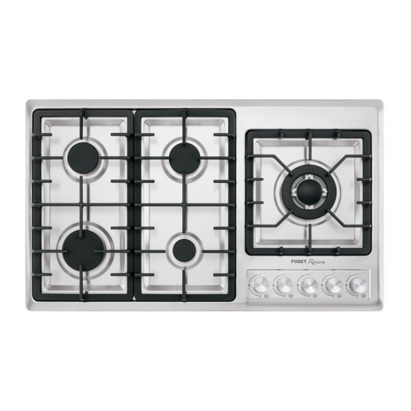 Parrilla gas empotrable 90cm 5 quem lateral inox Riviera 48319