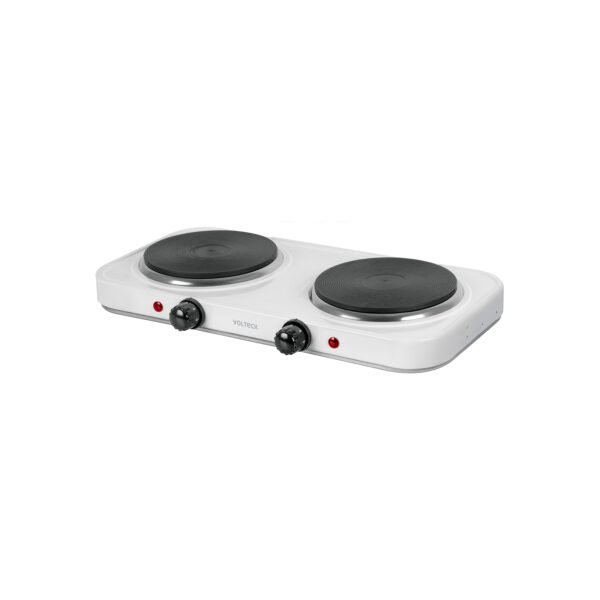 Parrilla eléctrica 2 quemadores de disco blanca VOLTECK 49990