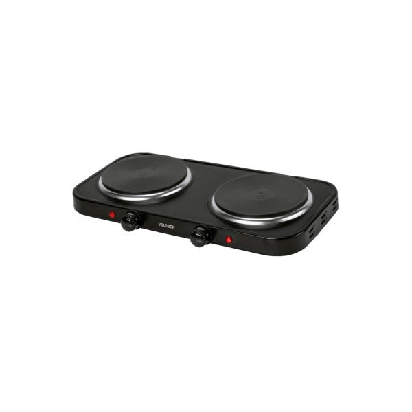 Parrilla eléctrica 2 quemadores de disco negra VOLTECK 47553