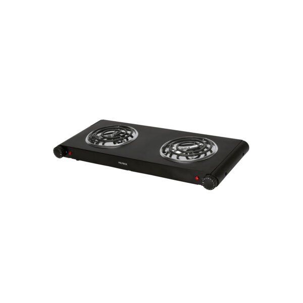 Parrilla eléctrica 2 quemadores en espiral negra VOLTECK 47555