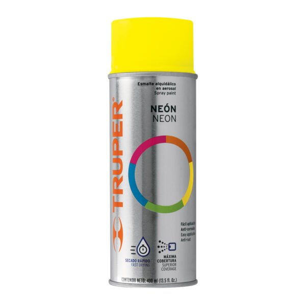 Pintura en aerosol amarillo neón bote tradicional 400 ml 102848