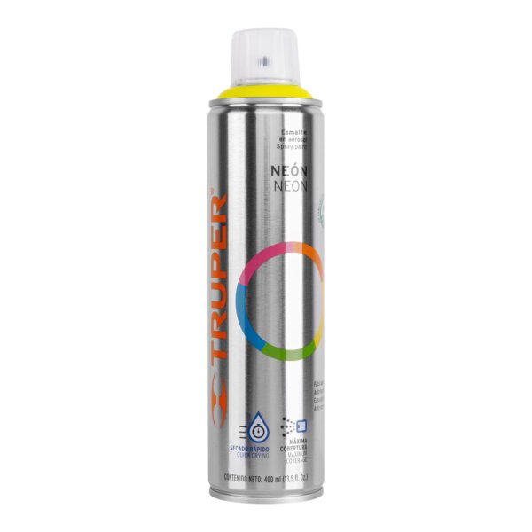 Pintura en aerosol amarillo neón bote esbelto 400 ml 12062
