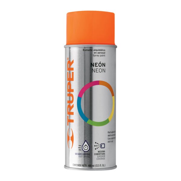Pintura en aerosol naranja neón bote tradicional 400 ml 102849