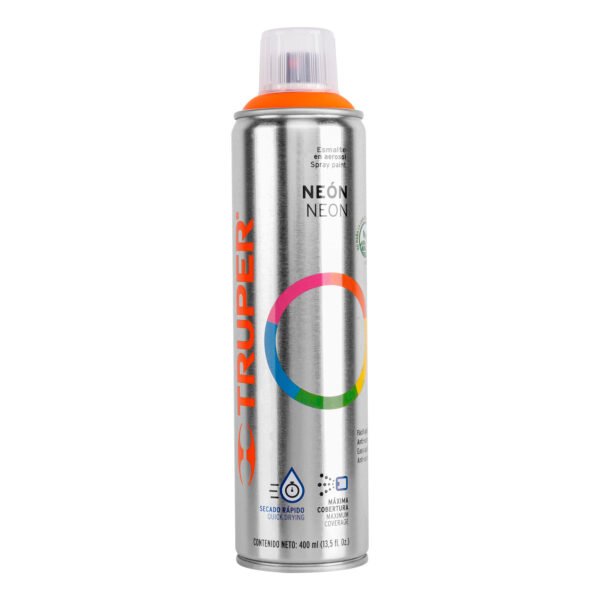 Pintura en aerosol naranja neón bote esbelto 400 ml 19072