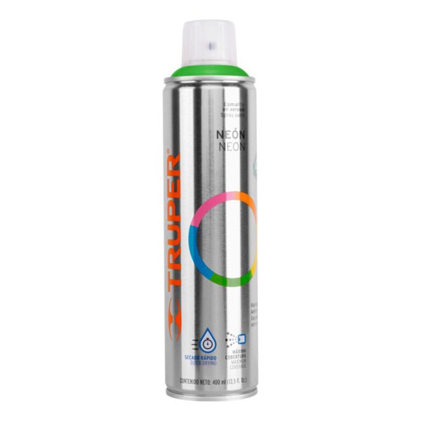 Pintura en aerosol verde neón bote esbelto 400 ml 19073