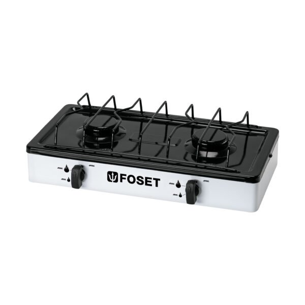 Parrilla de gas de sobreponer 2 quemadores blanca Foset 48147
