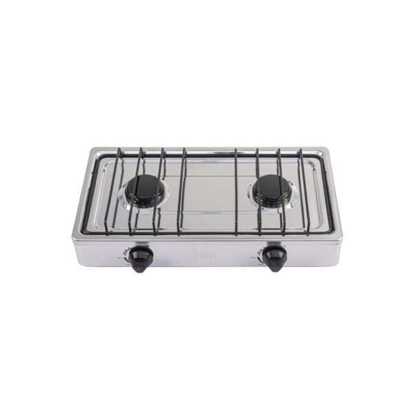 Parrilla de gas de sobreponer 2 quemadores inox Foset 48234