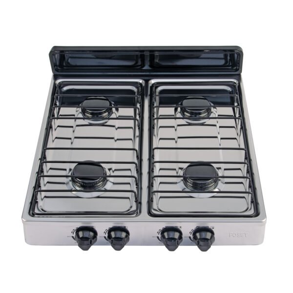 Parrilla de gas de sobreponer 4 quemadores inox Foset 48235