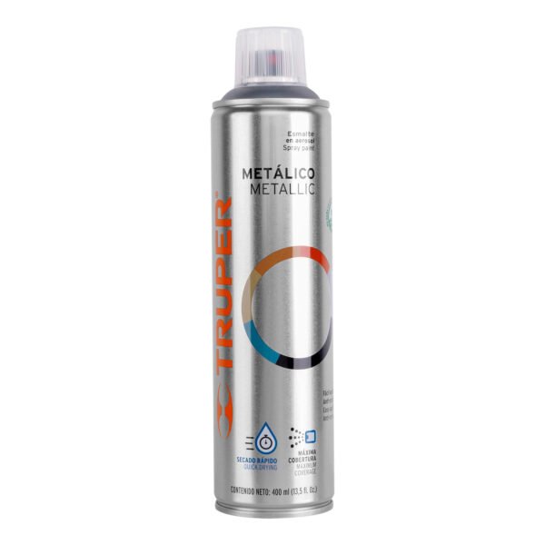 Pintura en aerosol cromo metálico bote esbelto 400 ml 19053