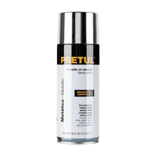 Pintura en aerosol metálica cromo 400ml Pretul 27177