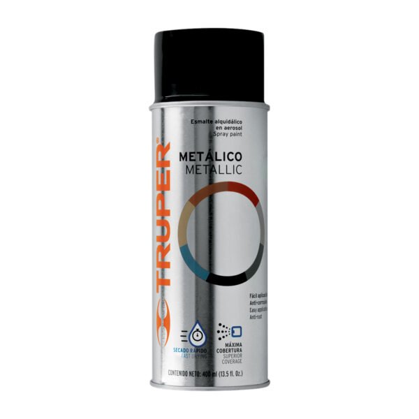Pintura en aerosol negro metálico bote tradicional 400 ml 102840