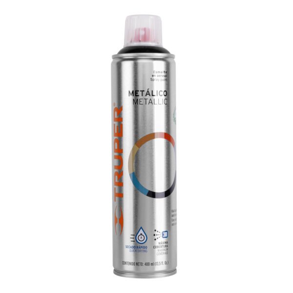 Pintura en aerosol negro metálico bote esbelto 400 ml 12778