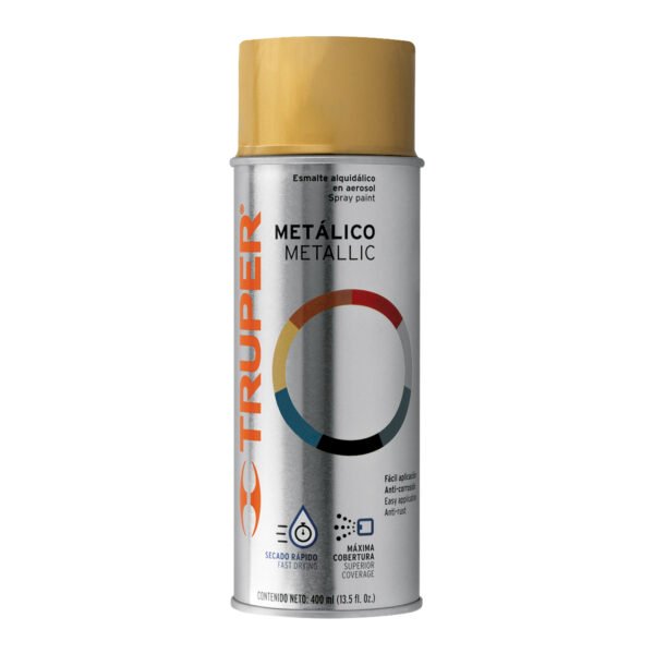 Pintura en aerosol oro metálico bote tradicional 400 ml 102845