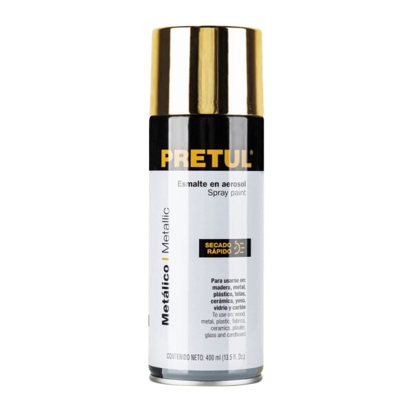 Pintura en aerosol metálica oro 400ml Pretul 27180