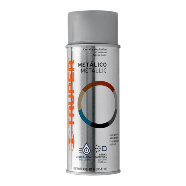 Pintura en aerosol plata metálico bote tradicional 400 ml 102843
