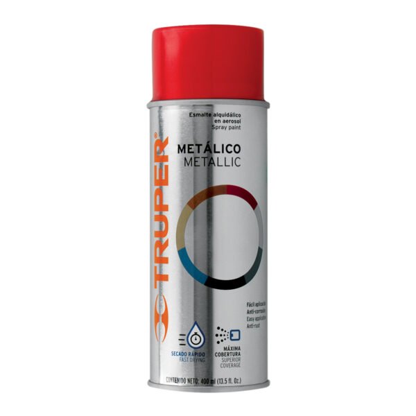 Pintura en aerosol rojo metálico 400 mlTruper 102841