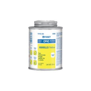 PCPVC-250.jpg Cemento p/CPVC amarillo toda presión lata 250ml FOSET 49568