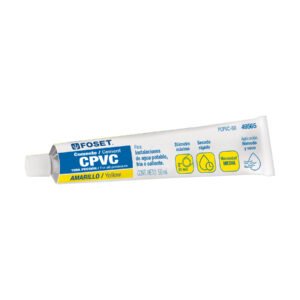 PCPVC-50.jpg Cemento p/CPVC amarillo toda presión tubo 50ml FOSET 49565