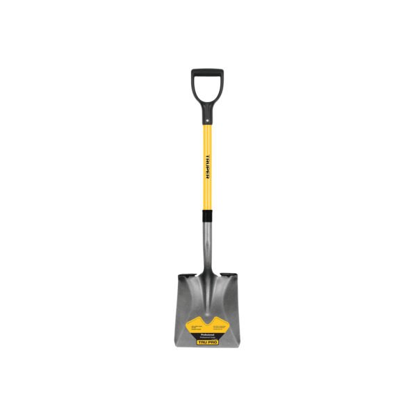 Truper square point shovel poly D fiberglass handle 17151
