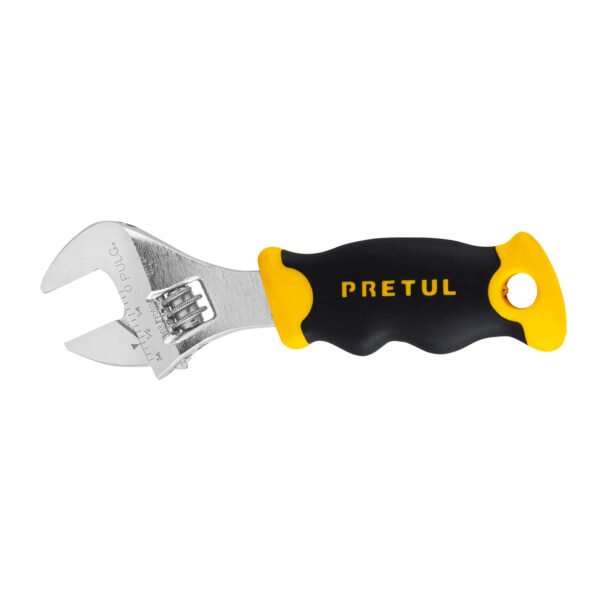 Llave ajustable (perico corto) 5 cromada con grip Pretul 28218