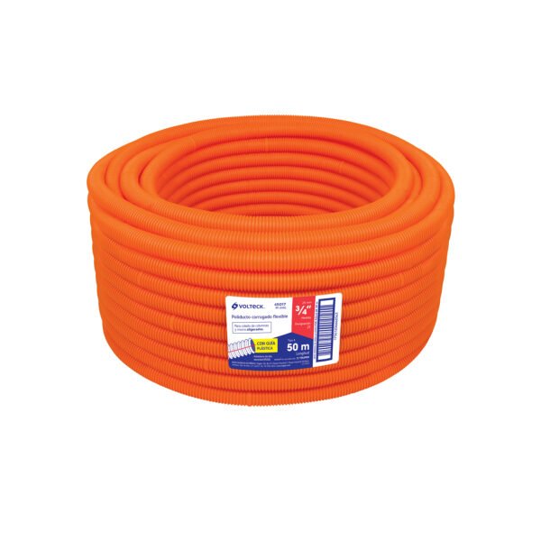 Metro de poliducto 3/4 corrugado flex. c/guía rollo 50 m 45017
