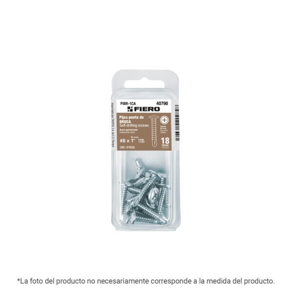 Blíster con 22 pijas cabeza cruz punta broca 3/4 Fiero 40789