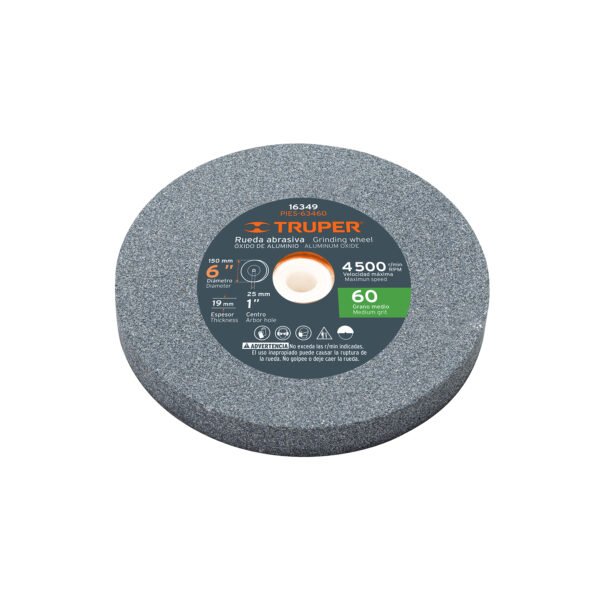 Rueda abrasiva p/esmeril 6x19mm óxido aluminio grano 60 16349