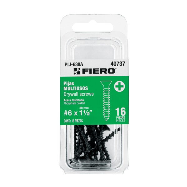 Blíster con 16 pijas multiusos #6 x 1-1/2 Fiero 40737