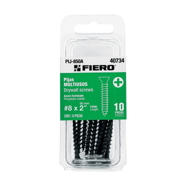 Blíster con 10 pijas multiusos #8 x 2  Fiero 40734