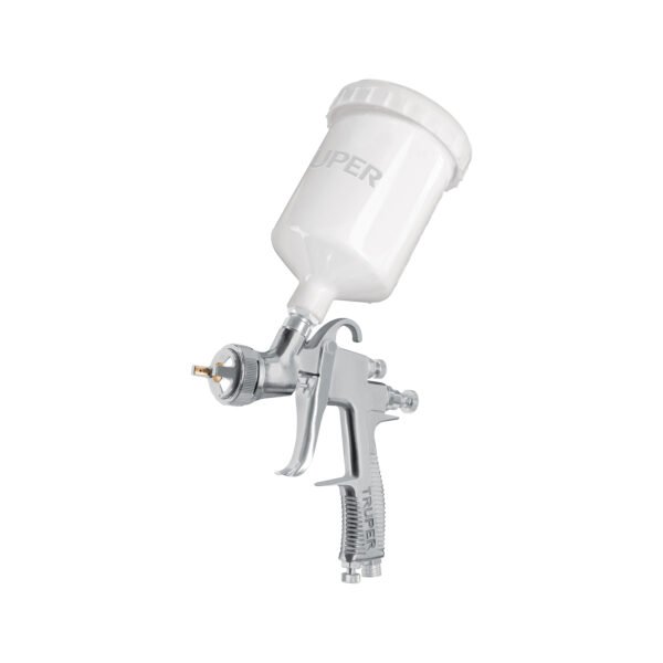 Pistola p/pintar gravedad LVLP vaso plástico 1.4 mm Truper 101090
