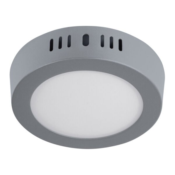 Luminario LED tipo plafón 6 W redondo luz de día gris 47346
