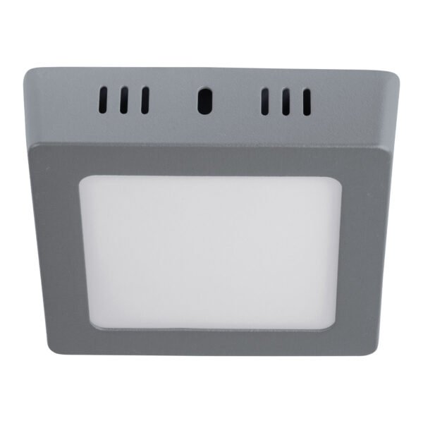 Luminario LED tipo plafón 6 W cuadrado luz de día gris 47446