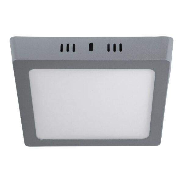Luminario LED tipo plafón 12 W cuadrado luz de día gris 47447
