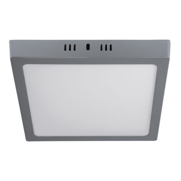 Luminario LED tipo plafón 18 W cuadrado luz de día gris 47448