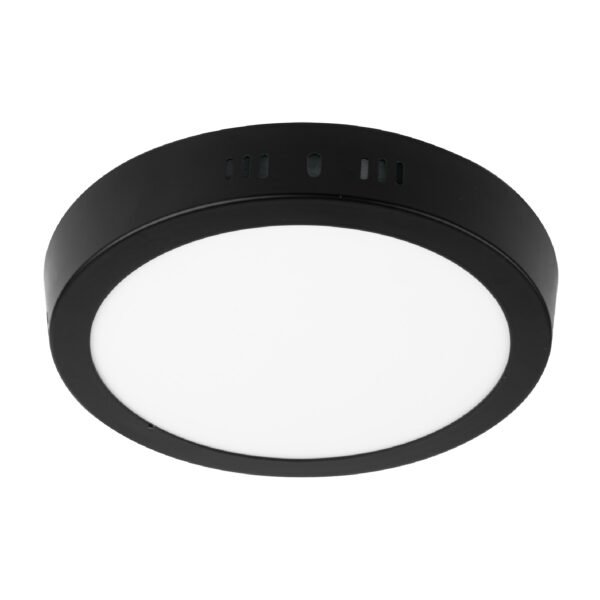 Luminario LED tipo plafón 12 W redondo luz de día negro 47396