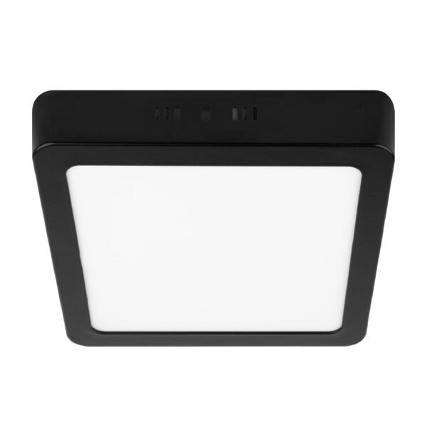 Luminario LED tipo plafón 12 W cuadrado luz de día negro 47416