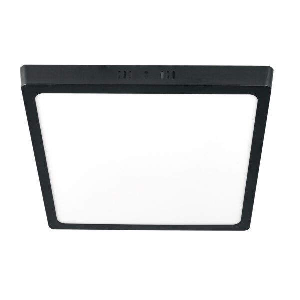 Luminario LED tipo plafón 24 W cuadrado luz de día negro 47418