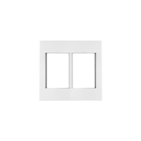 Placa 2 ventanas 6 módulos línea Española color blanco 47065